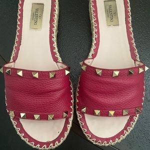 Beautiful dark pink red Valentino slip on
